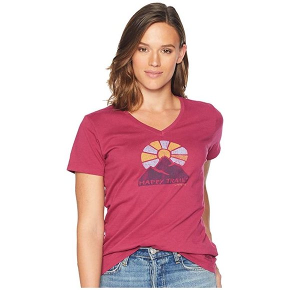 Life Is Good Tops - LIFE IS GOOD Crusher Vee Happy Trails T-Shirt XS